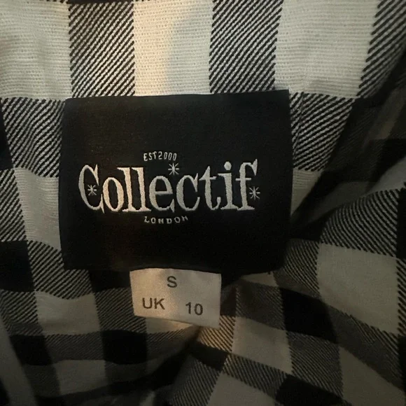 Collectif Black and White Checkered Dress - Picture 6 of 6